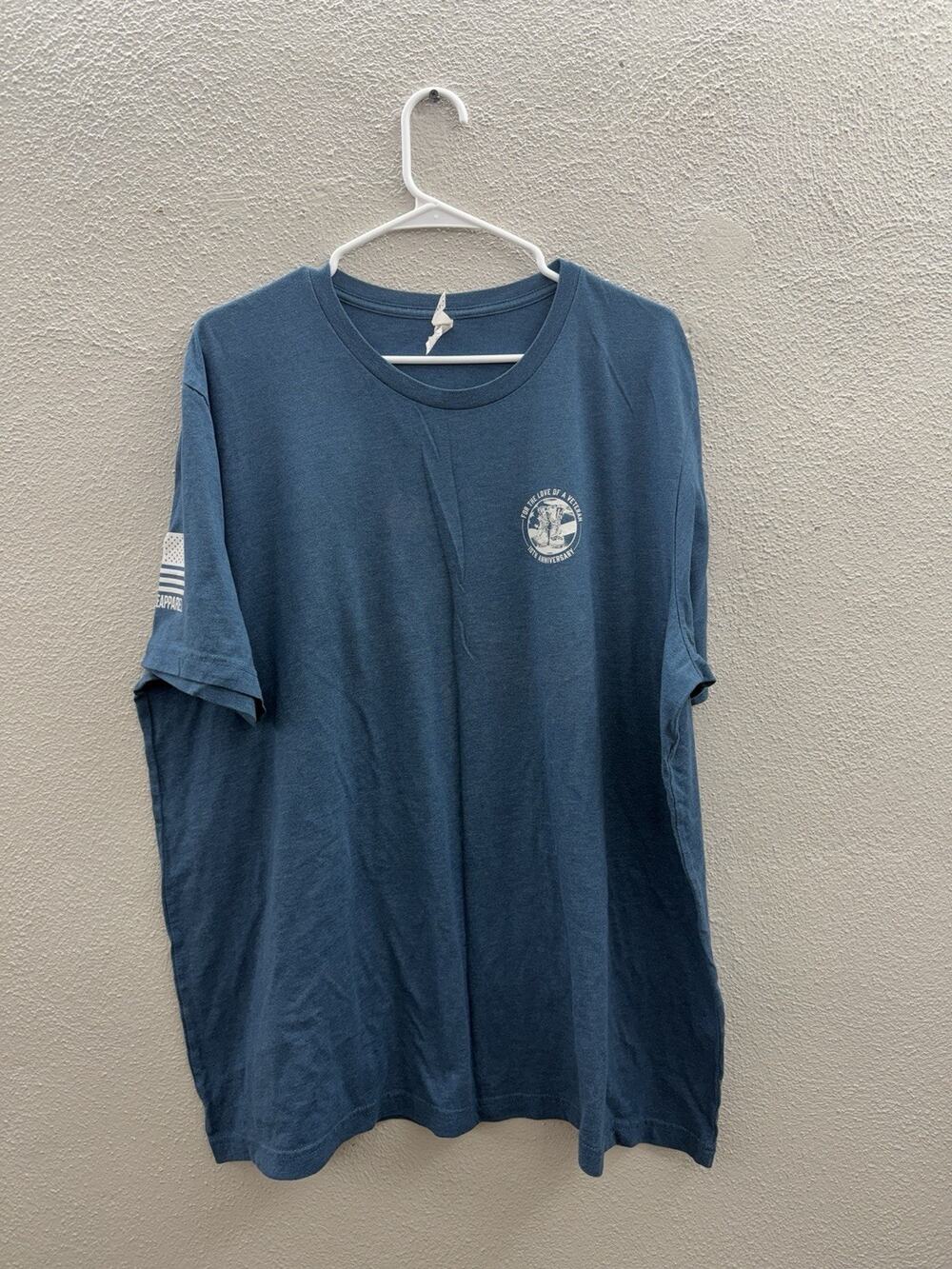 Bella Canvas T-Shirt Size 3XL Blue Short Sleeve Love of a Veteran 10th ann Ride